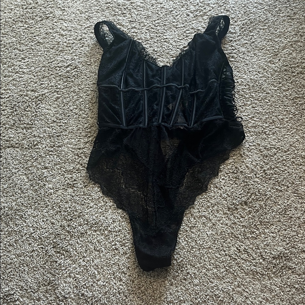 Victoria's Secret Black Lace Bodysuit